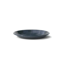 Piatto piano in acciaio smaltato (20cm) - blu scuro