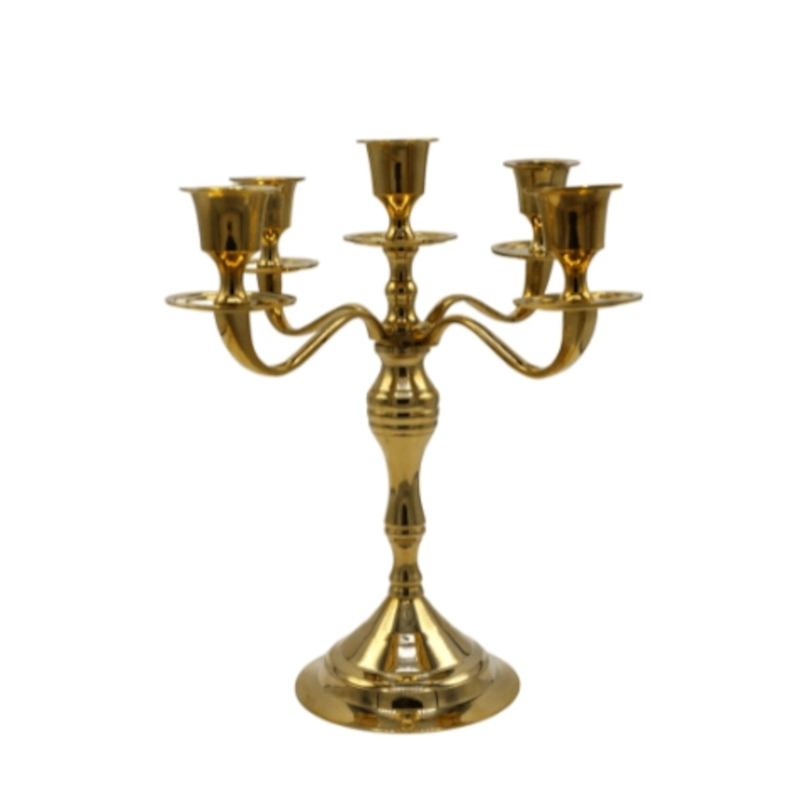 Candelabro da tavola in ottone - 5 fiammme 