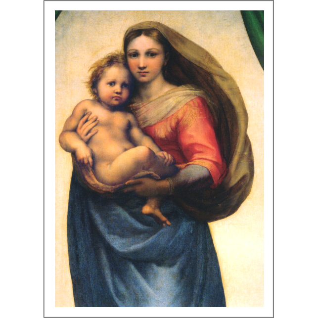 Stampa piccola 31x23cm - Madonna Sistina (dettaglio primo piano)