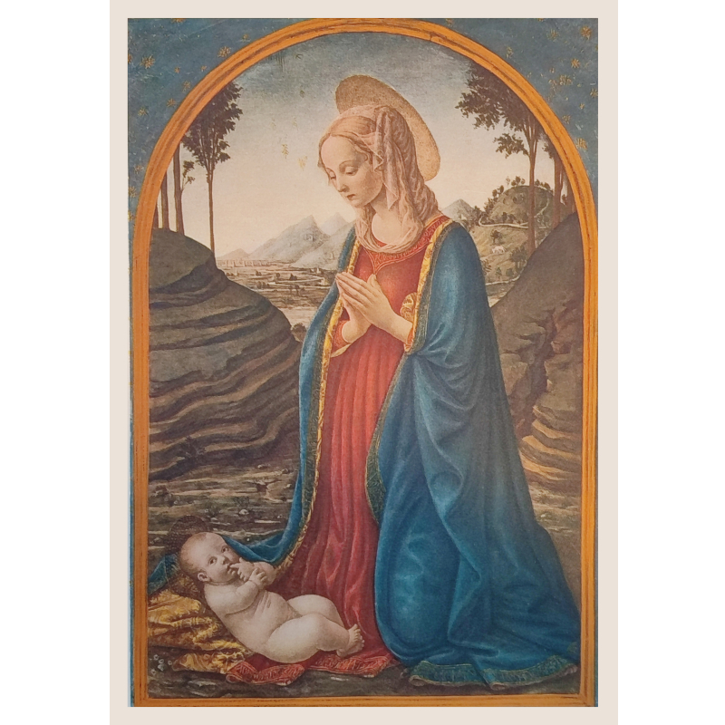 Cartolina: La Vergine in adorazione di Botticelli