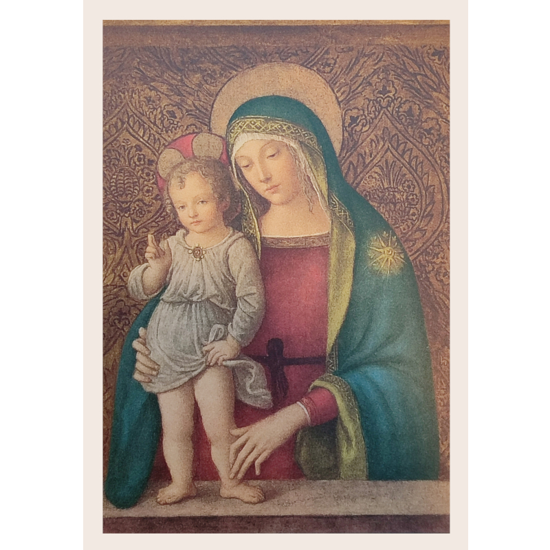 Cartolina: La Vergine col bambino del Pinturicchio