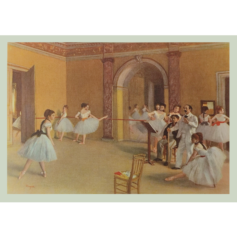 Cartolina: Il foyer della danza al teatro dell'Opera di Degas