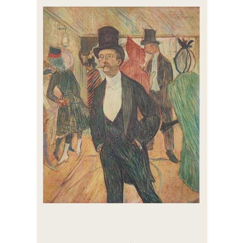 Cartolina: Ritratto del signor Fourcade di Toulouse-Lautrec 