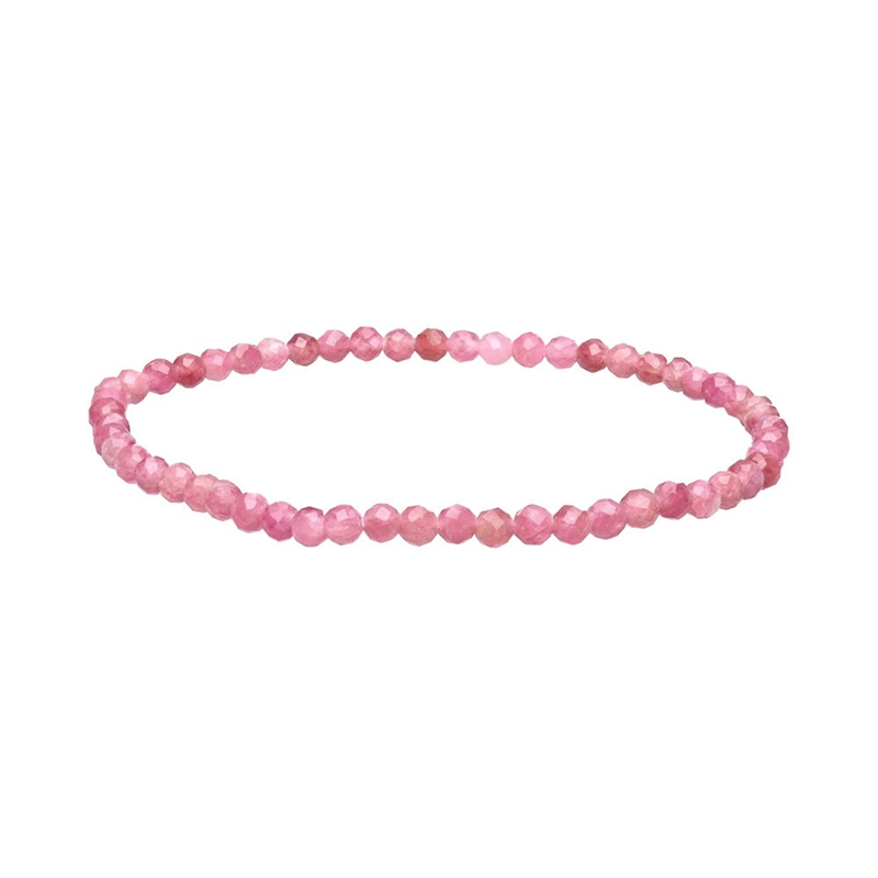 Bracciale con pietre sfaccettate rosa di tormalina