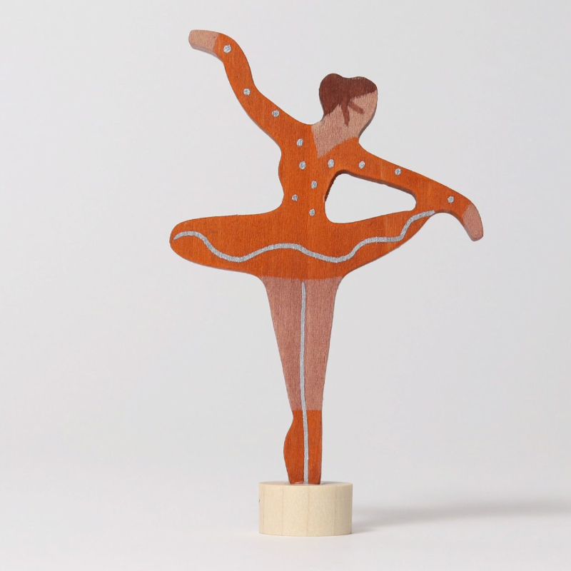 Figura decorativa - Ballerina con vestito arancione 