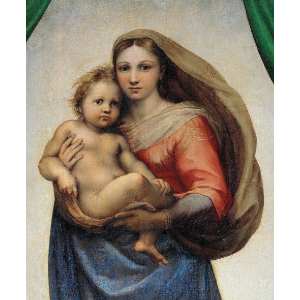 Stampa piccola 30x21cm: Madonna Sistina (dettaglio primo piano)