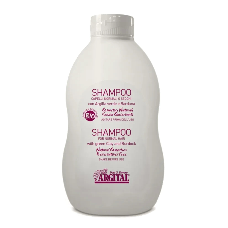 Shampoo capelli normali o secchi(Argilla verde e Bardana) - confezione famiglia 500ml 