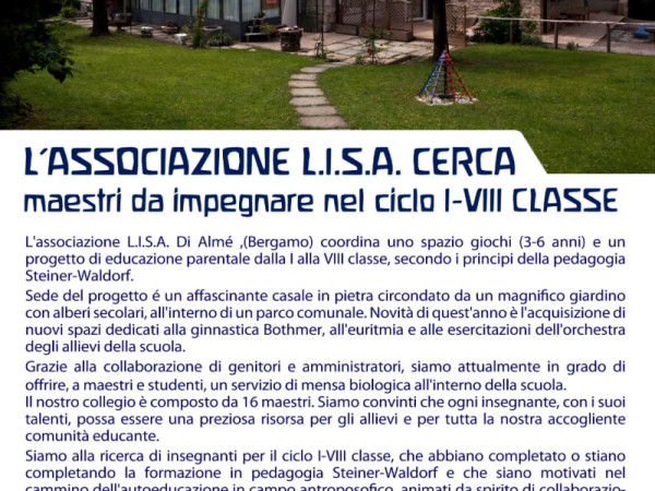 Almè (BG): cerca maestri per ciclo I-VIII classe