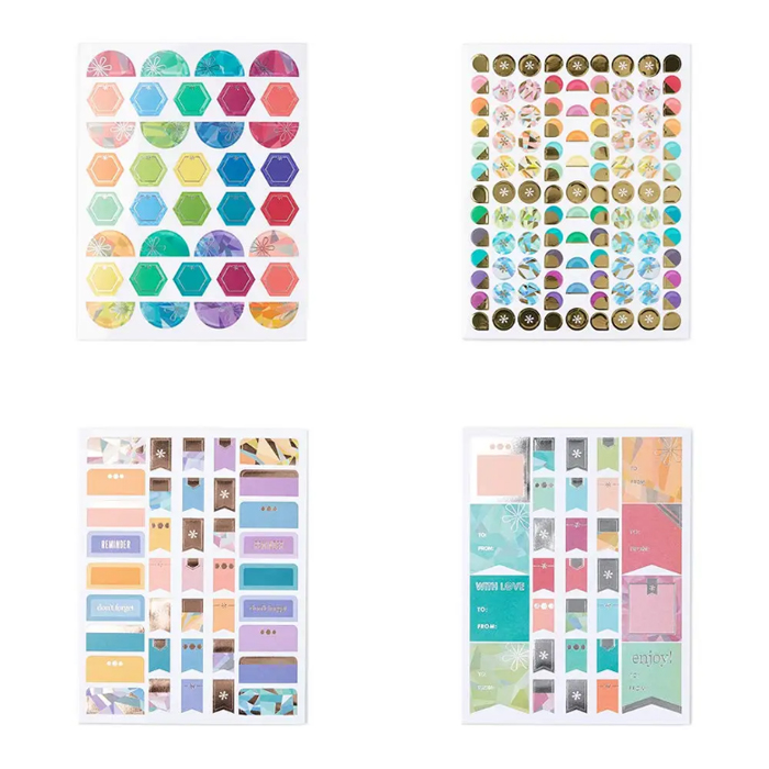 Adesivi colorati, 466 stickers, organizer, agenda, disegni con dorati